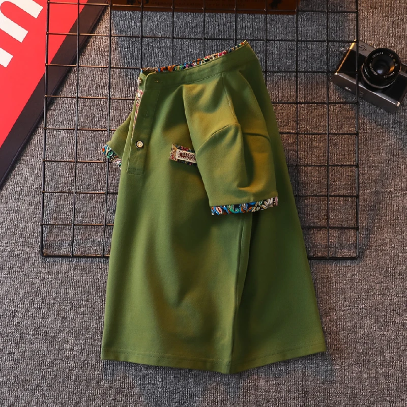 男童短袖t恤夏装中大童新款男孩立领polo衫儿童半袖体恤上衣薄