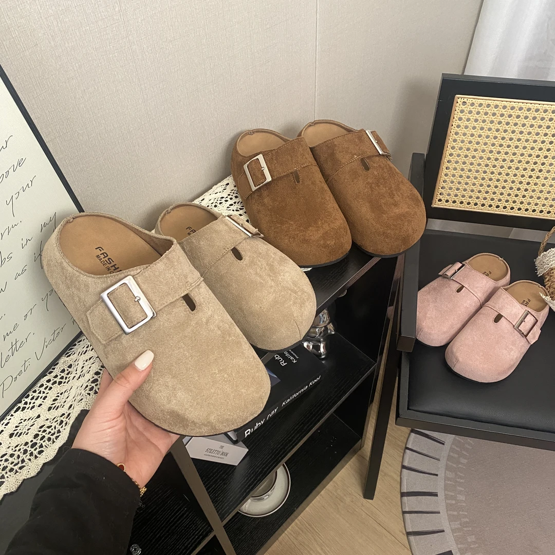 2025秋季新款时尚百搭极简风勃肯鞋女设计感粉色爆款小个子增高