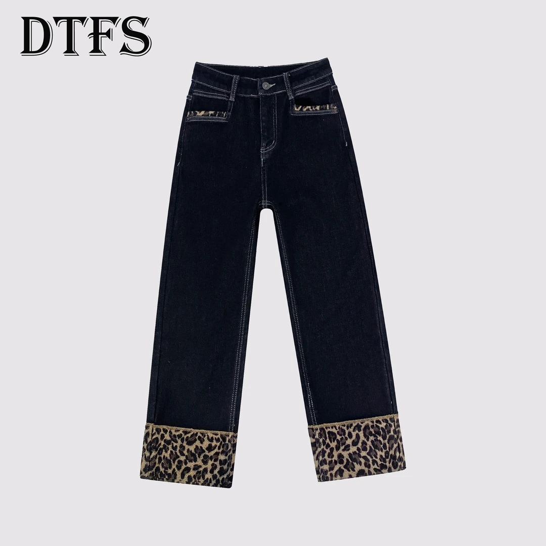 韩系显瘦百搭加厚设计烟管裤女2024冬新款简约宽松小直筒裤T5219