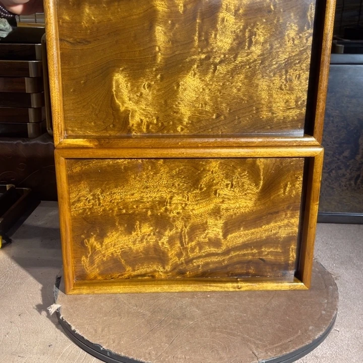 金丝楠6**8金丝楠木文盘一对