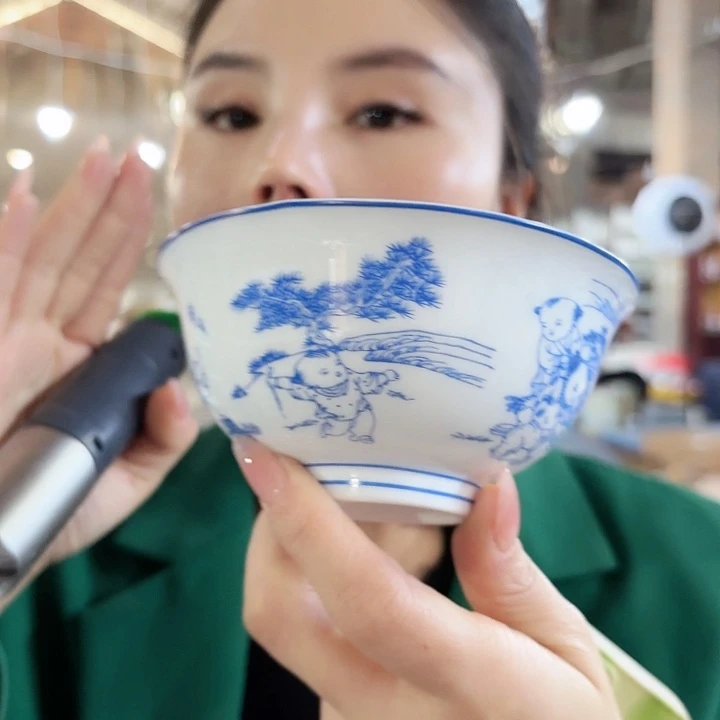 其他陶景德镇高温陶瓷娃娃画片碗青花