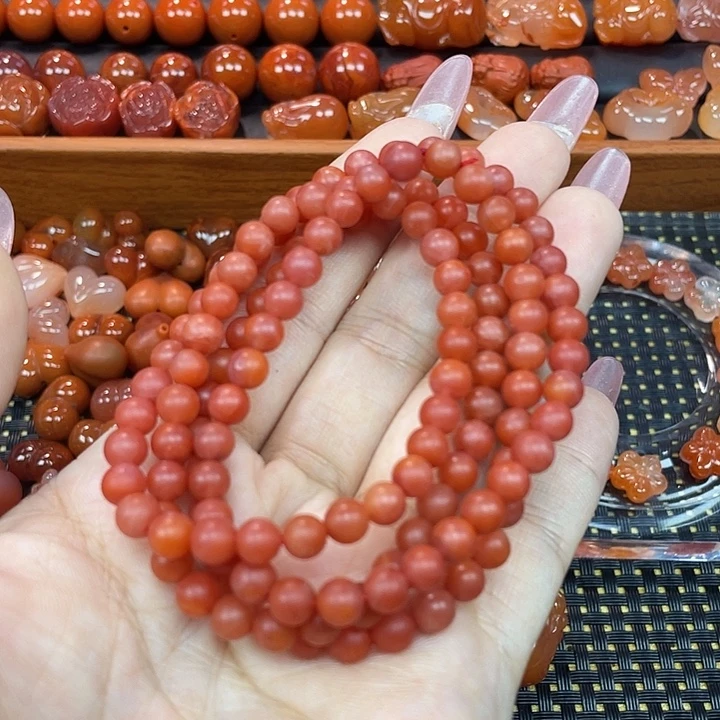 玛瑙/玉髓未镶嵌颈饰多圈哑光