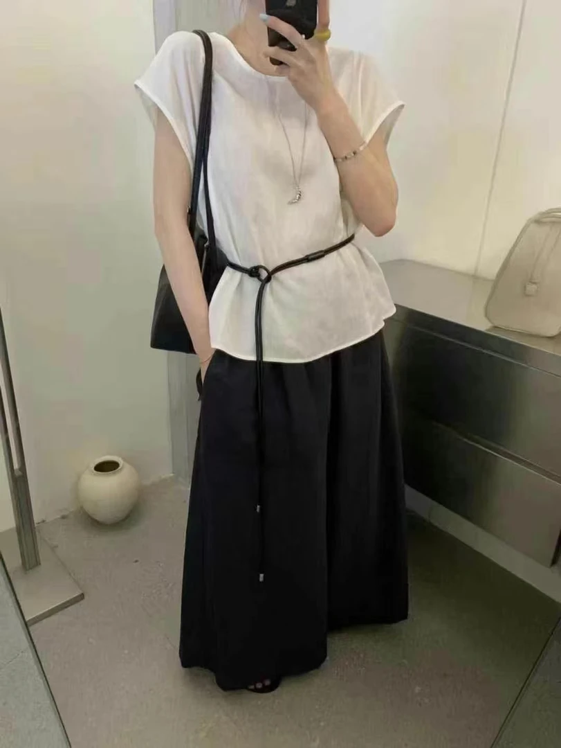 Datou 夏季新款无袖圆领小衫2658