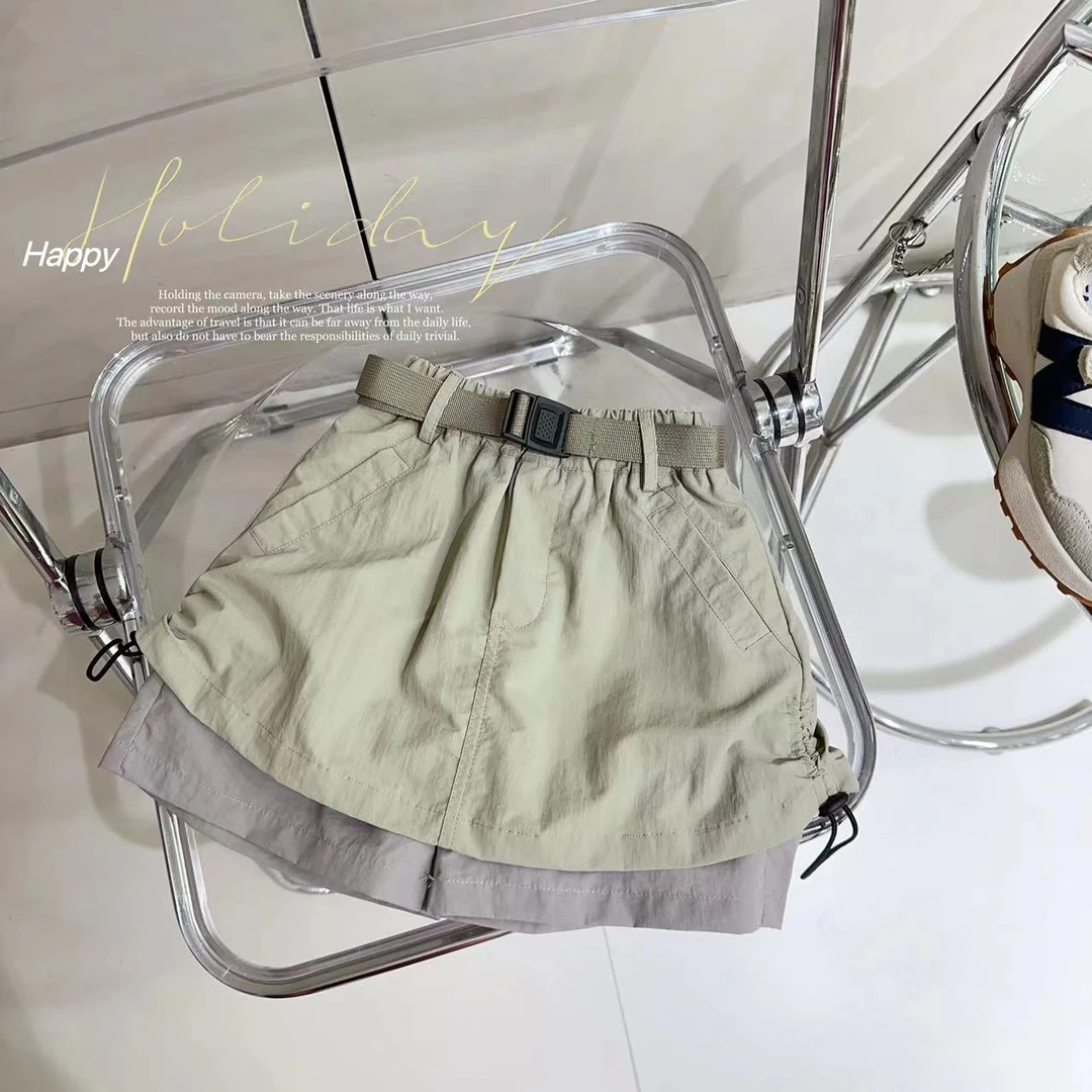 汤圆家童装2025夏季新款韩系立体工装甜酷裤裙 YA-1971