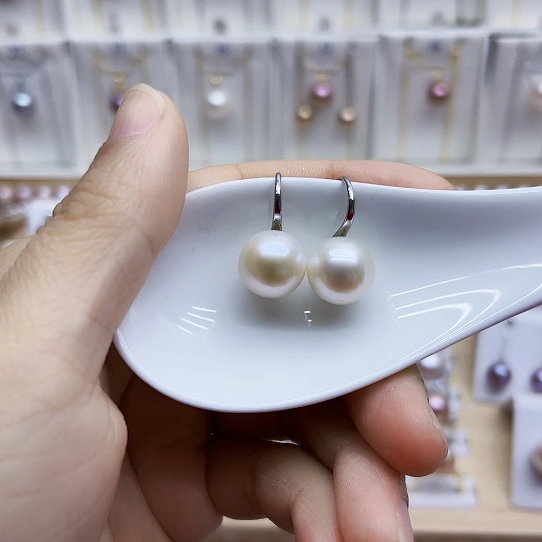 淡水珍珠耳饰银S925镶嵌