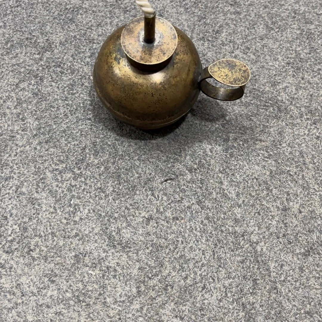 紫***萍木同大小油灯一个完整全品的