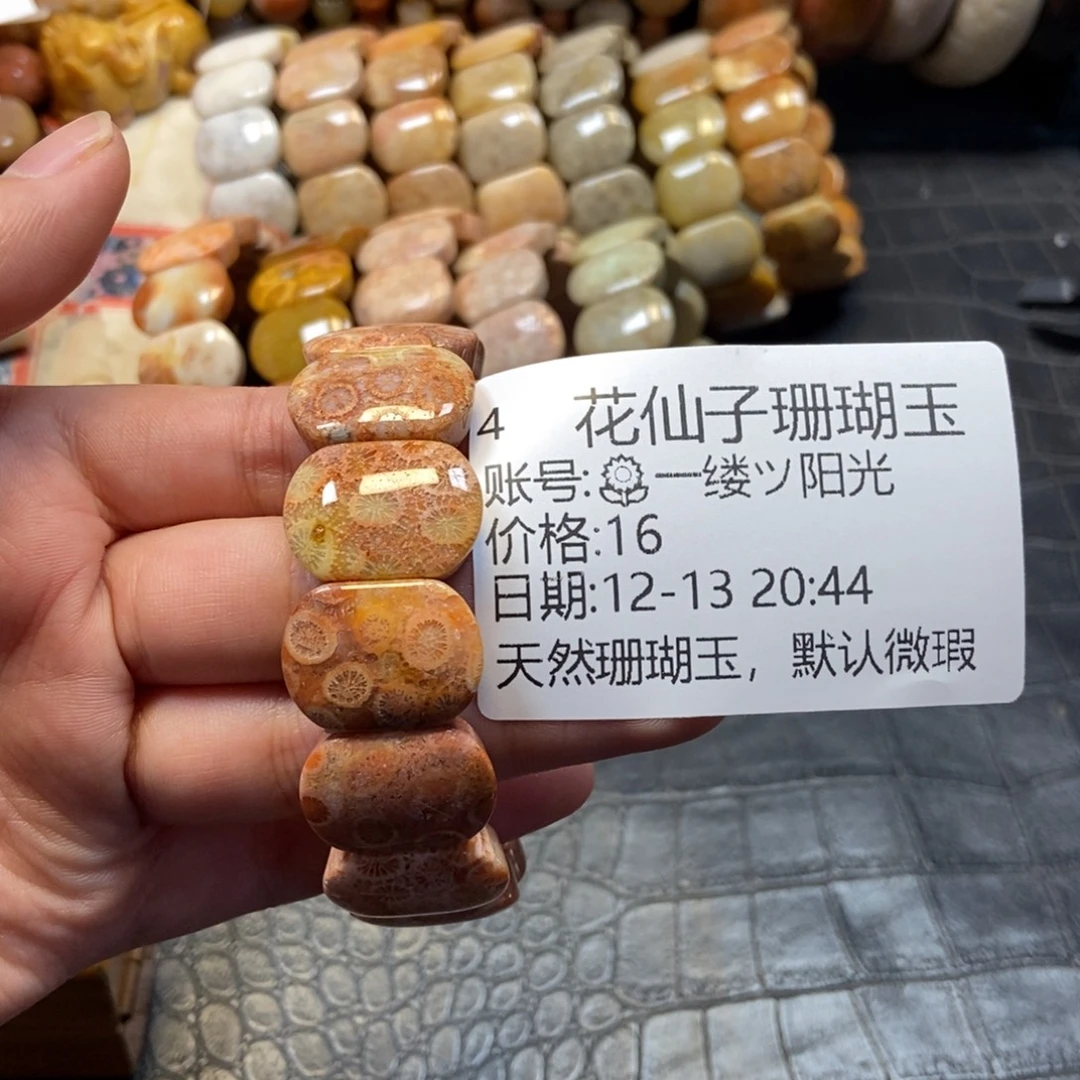 ****光硅化珊瑚（珊瑚玉）未镶嵌珠宝半成品4