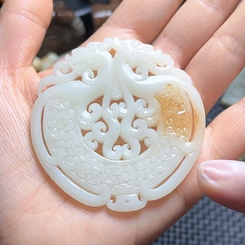 白玉菩提吊坠摆件