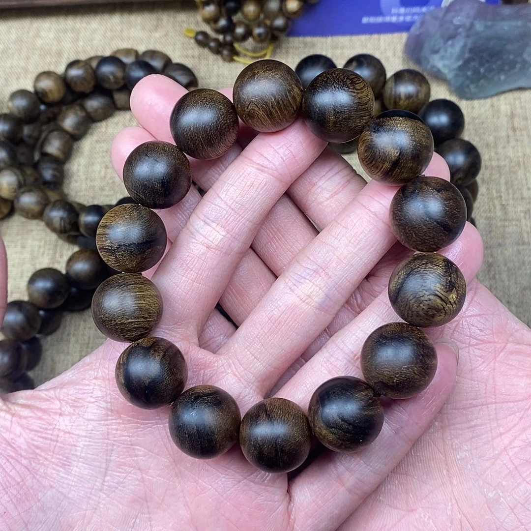 沉香手串越南芽庄白棋楠1.6虎斑瘤疤