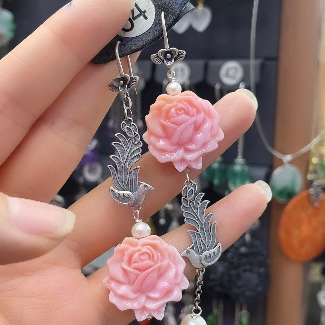 玛瑙/玉髓耳钉银S925镶嵌周*ॐ756fhbhhh