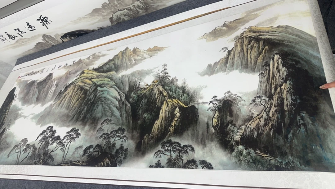 江山如此多娇1.8米✖️70厘米卷轴挂画