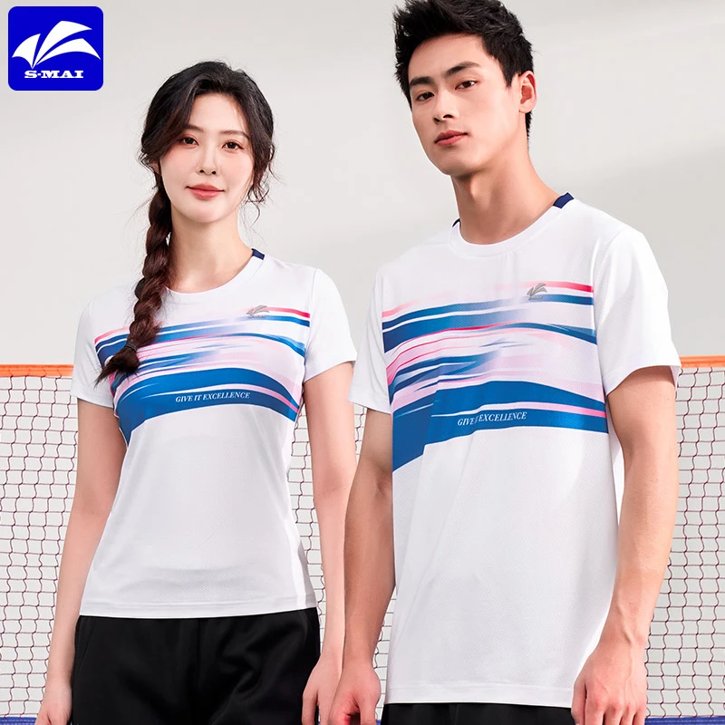 速迈2025新款羽毛球服短袖速干透气T恤运动训练大码吸汗男女球衣