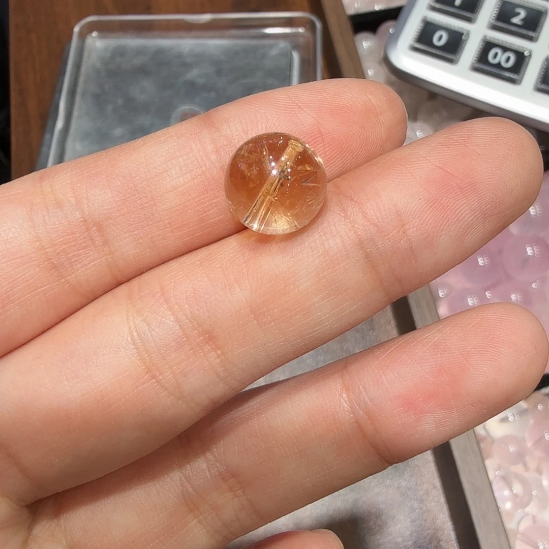 水晶未镶嵌珠宝半成品黄阿塞12.1mm定制非假不退换