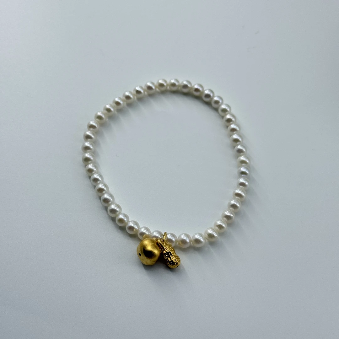 ZY0010030 足银好柿花生珍珠手串 多样性发一件 4mm+