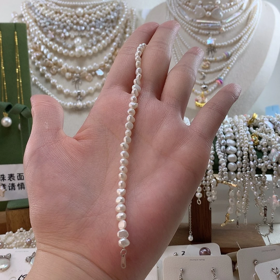 淡水珍珠银S925镶嵌手绳