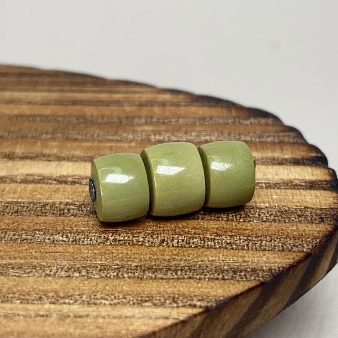 原矿绿松石直切套装顶腰珠108配珠军绿色特色料腰珠6mm顶珠6.8mm