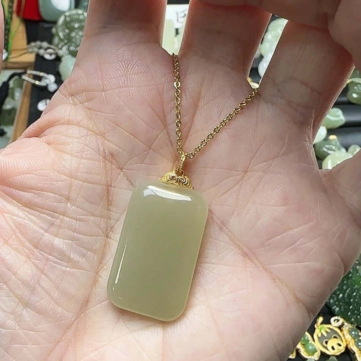 颈饰银S925镶嵌和田玉