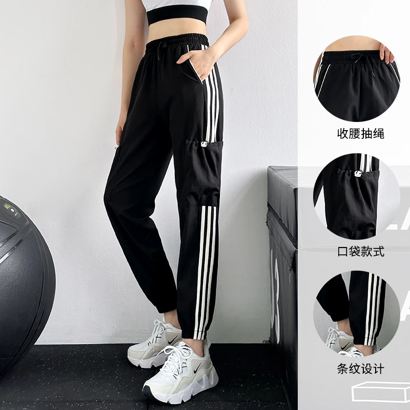 【72号】J23009Y新款运动裤女瑜伽跑步训练高腰透气健身休闲裤LJ