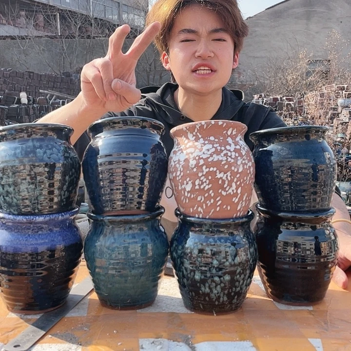 无铅玻璃宜兴紫砂花盆