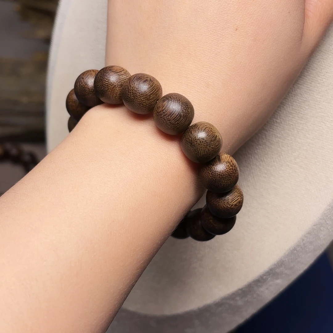 手串沉香越南黑土沉香玉化1.2单圈