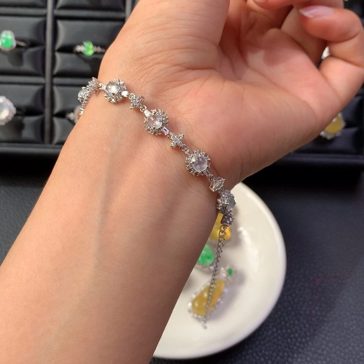 翡翠银S925镶嵌手链