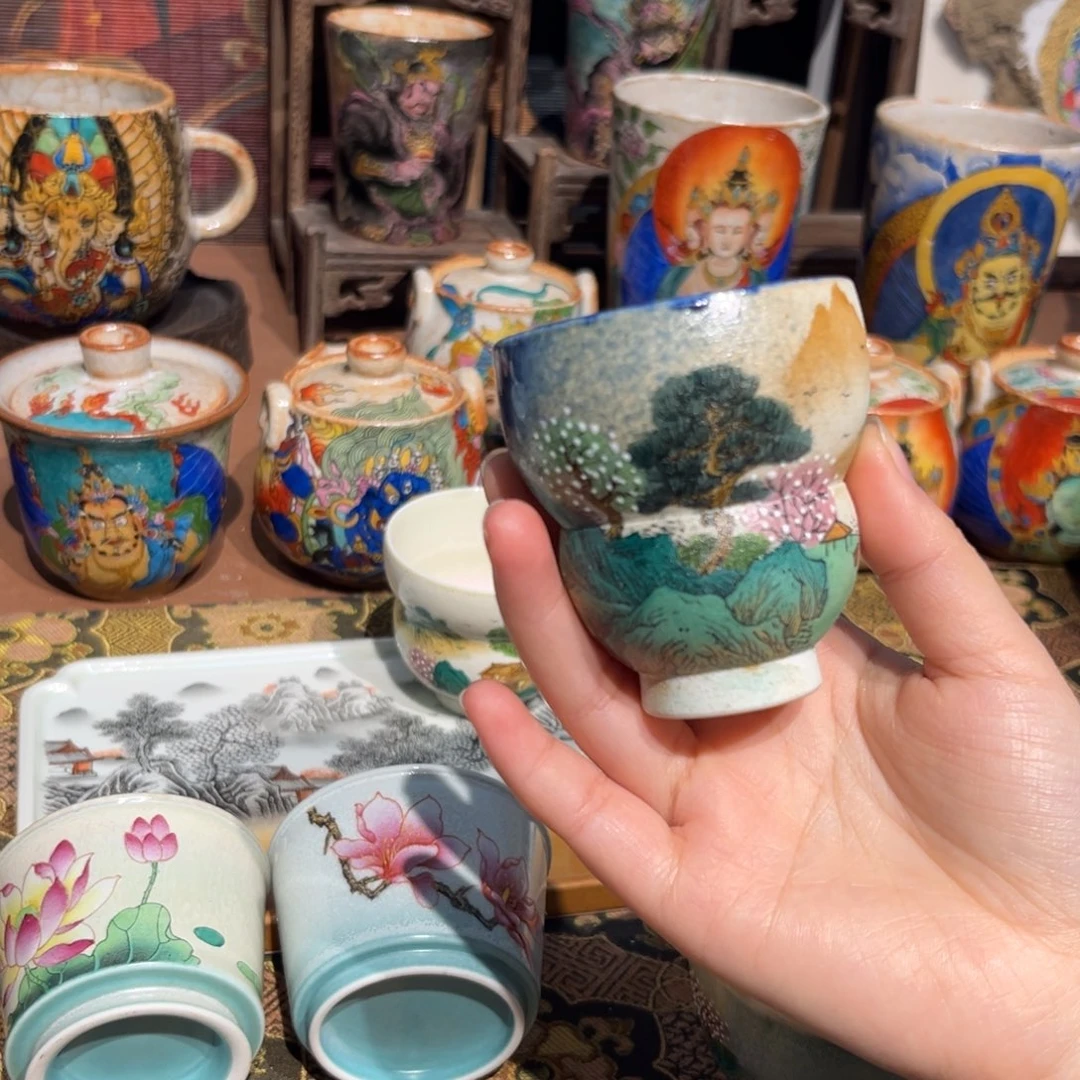 山水景德镇手工手绘制作