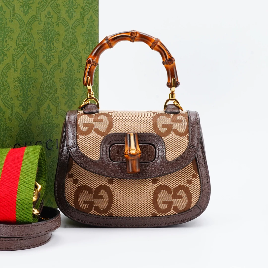 95新 GUCCI/古驰 【总仓一口价】竹节马鞍包mini jumbo1947