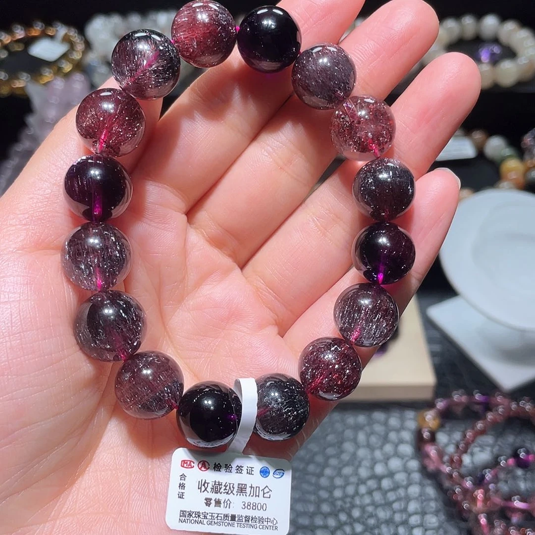 水晶手链未镶嵌超七手链，晶体通透