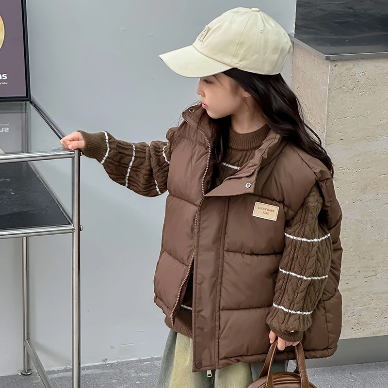 秋冬韩系美拉德儿童宝宝棉马甲亲子装潮中大童男女童加厚背心外穿