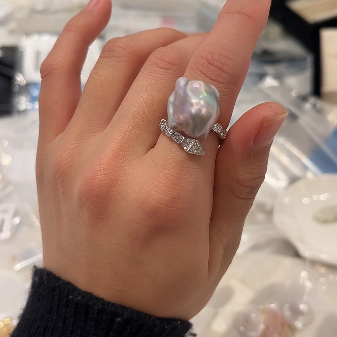 淡水珍珠耳饰合金