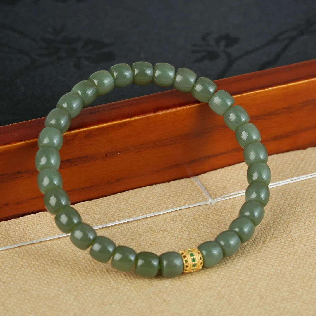 【小北严选】和田玉DIY单圈手串约5*6mm【多样性发一件】-AH54X519