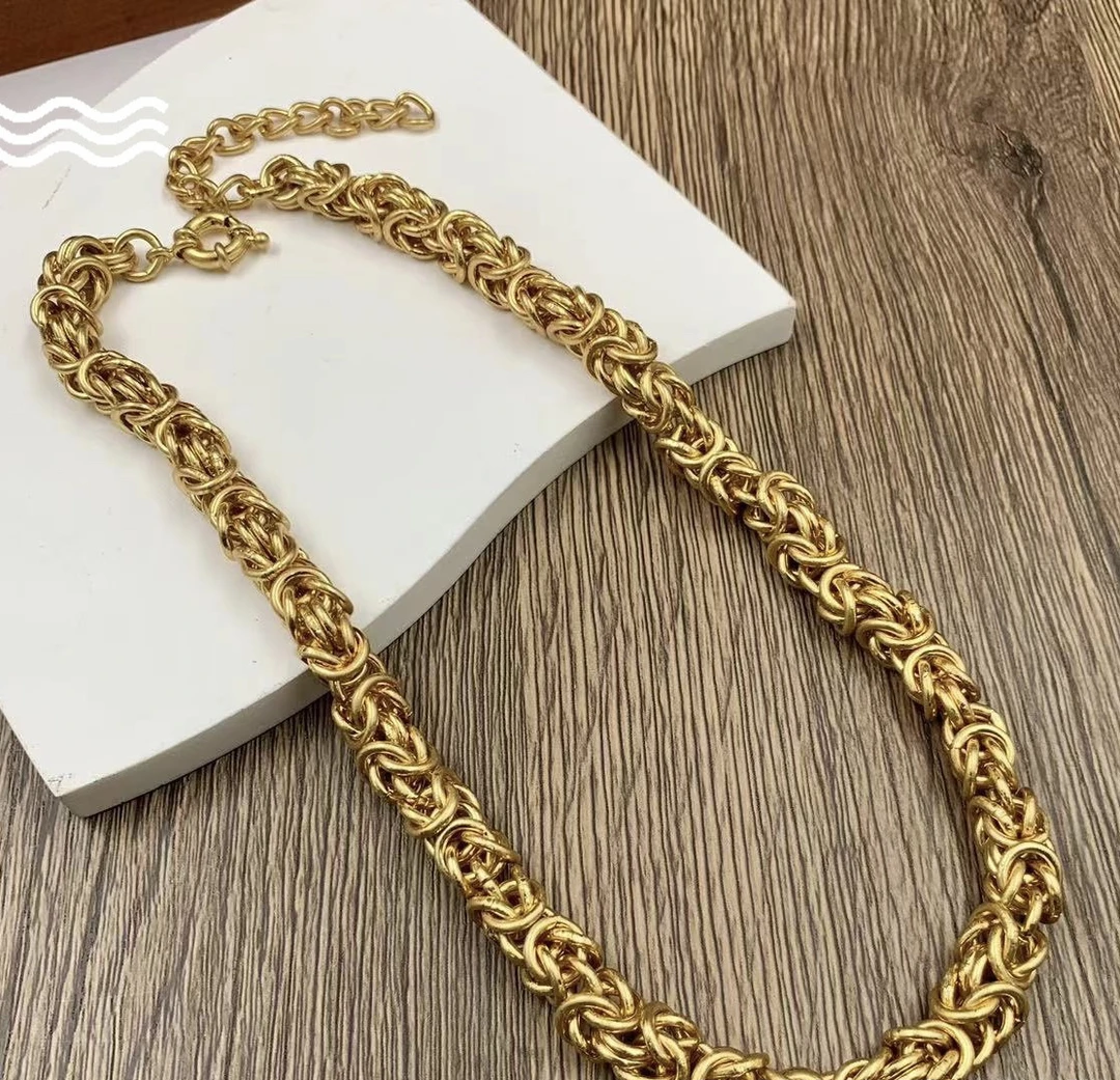 铜合金项链 中古vintage个性不规则手包设计感链条辣妹甜酷风项链