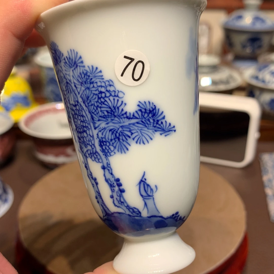 等***风70青花山水闻香杯qk108