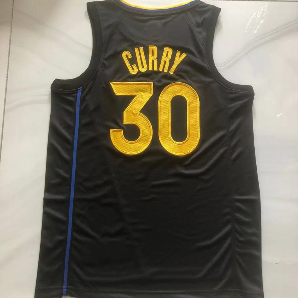 25款库里宣告黑全密绣篮球训练速干球衣