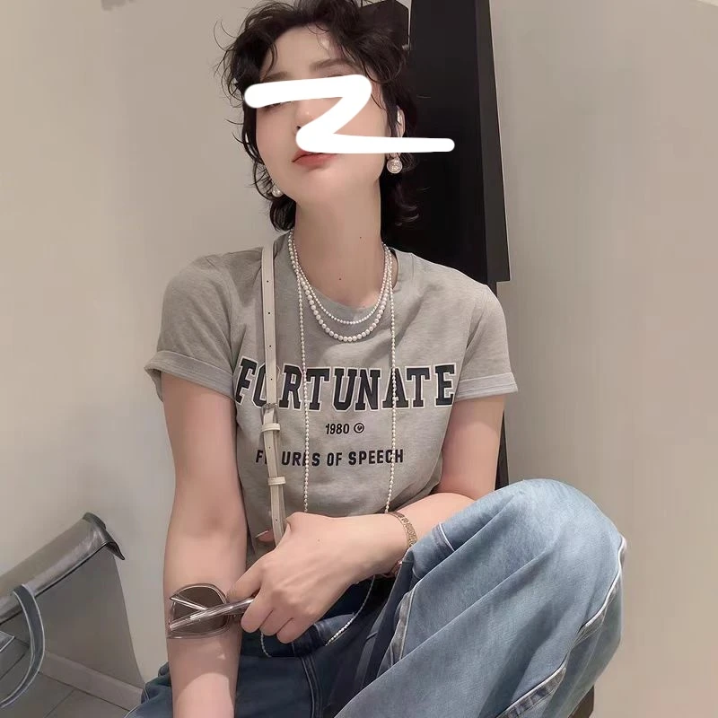 （柚子同款）MZ夏季字母1990圆领短袖T恤