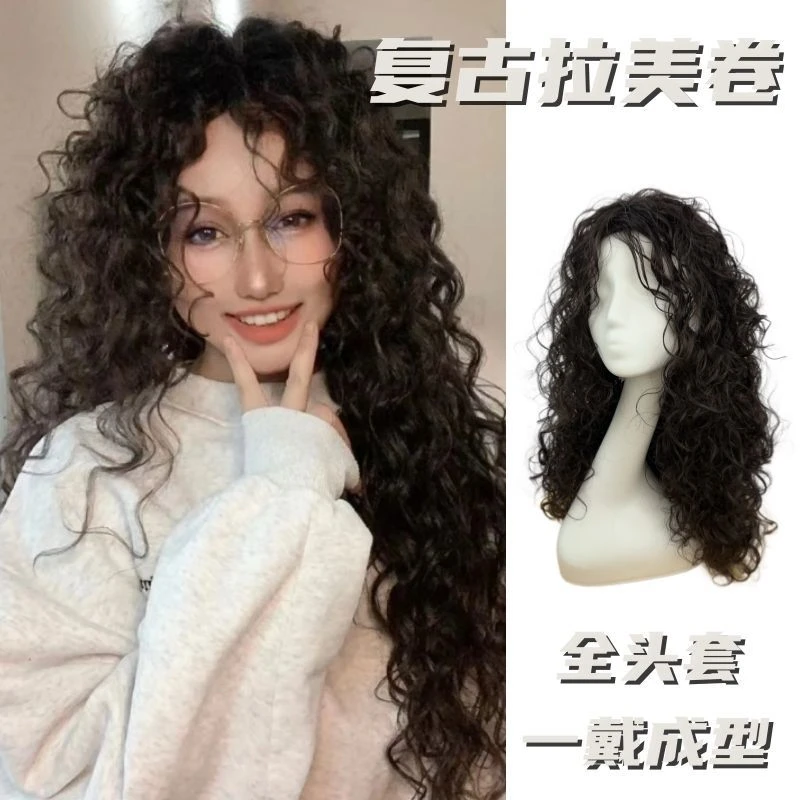 拉美卷假发女全头套羊毛卷钩针辫欧美仿真发蓬假发女款头套波浪卷