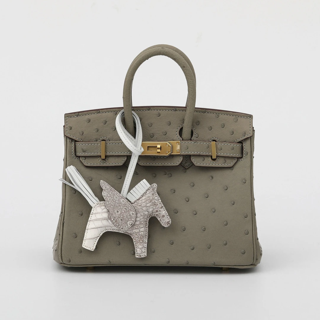 暹罗鳄鱼皮小马手工皮具可爱真皮小飞马包包挂件手缝小马女包饰品