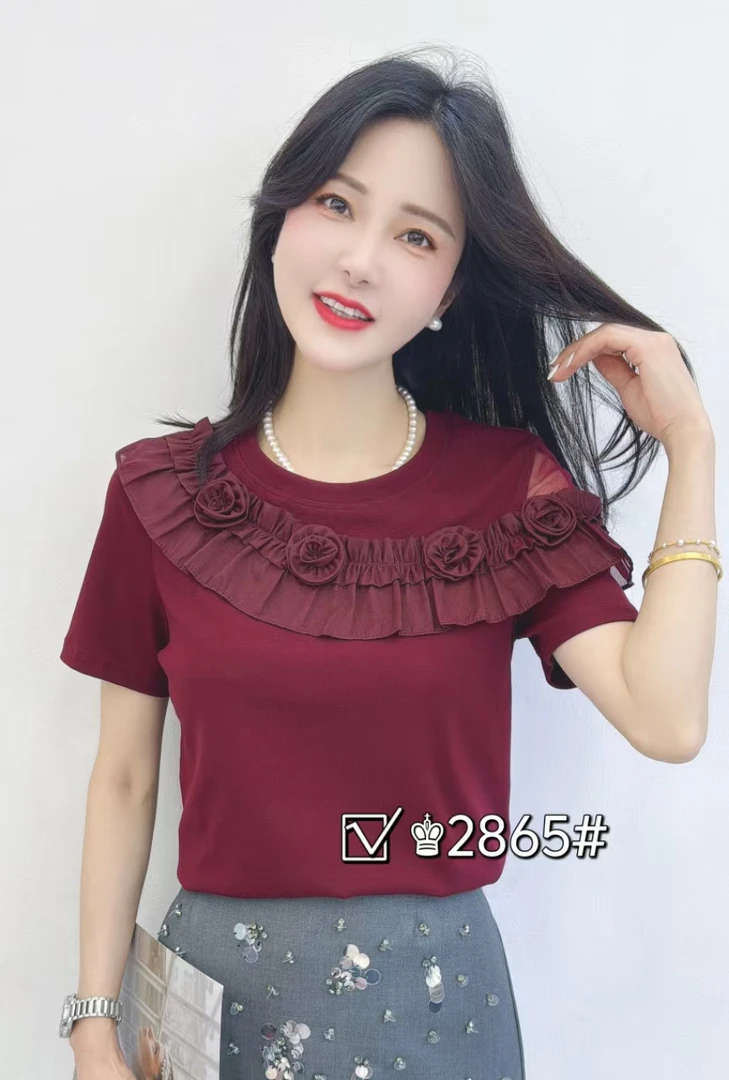 圆领夏季韩版遮肚女士上衣气质宽松显瘦女士T恤夏季