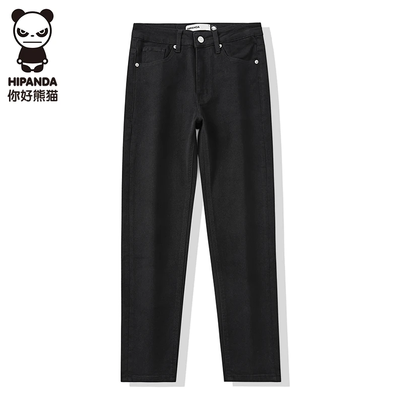 HiPanda莱赛尔天丝黑色牛仔裤男夏季薄款宽松直筒新款休闲裤子潮