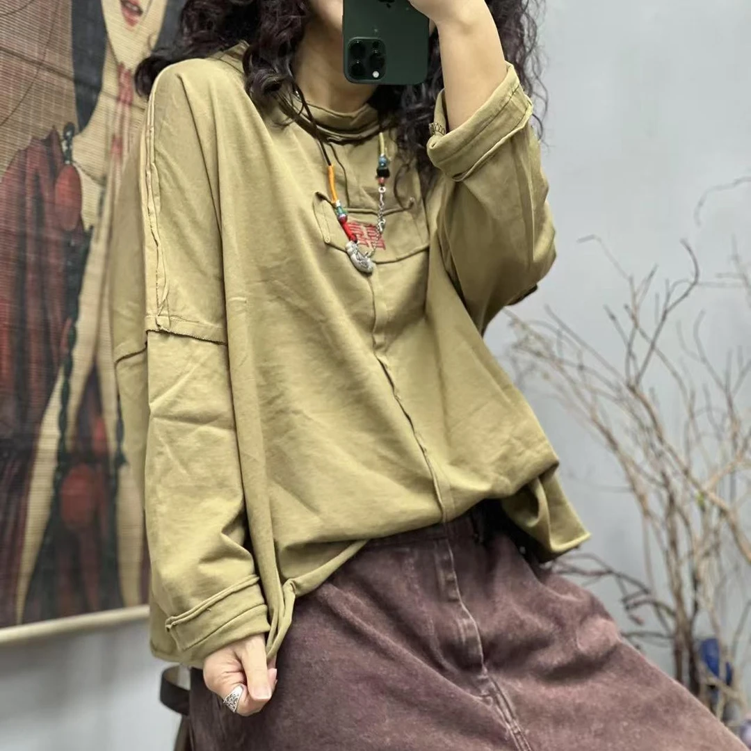 BZY 春季新品洗水炒色短款女士上衣T恤 胸围148长58