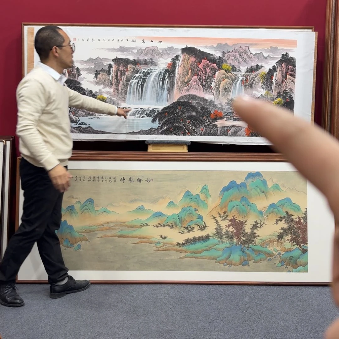 国画带框绘画210/80尺寸