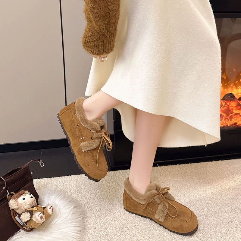厚底3cm复古系带加绒勃肯休闲女鞋4083