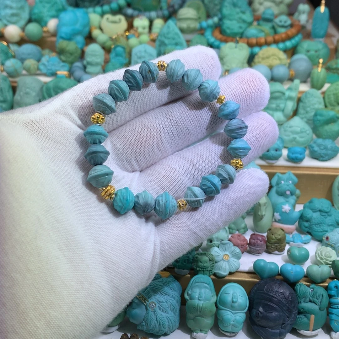 绿松石18K金镶嵌手链