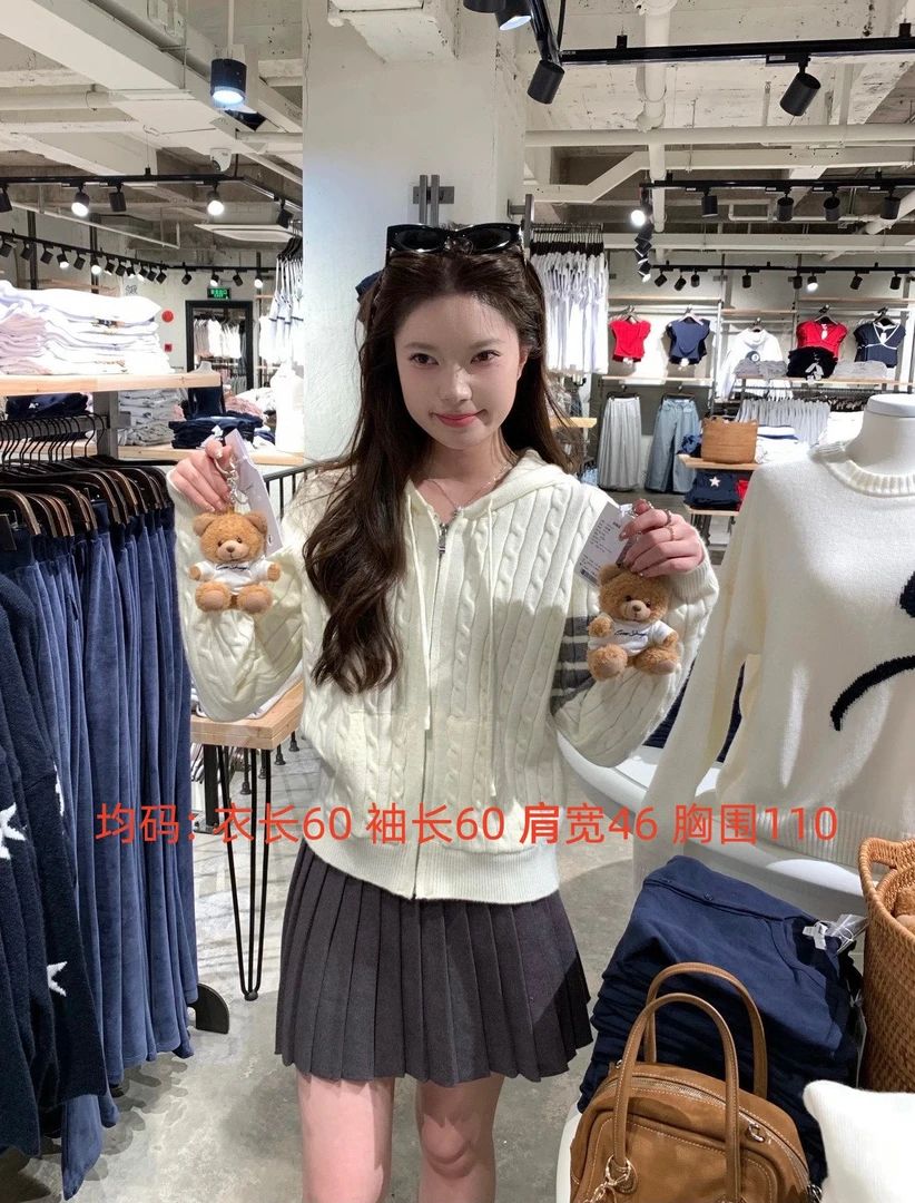 T@B经典款 拉链连帽麻花开衫#要的就是这个松弛感