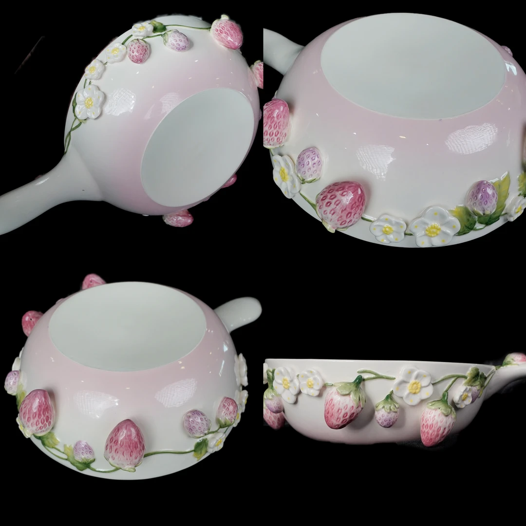 【草莓·手柄碗】可爱泡面碗手柄碗防烫网红高颜值釉下彩耐高温