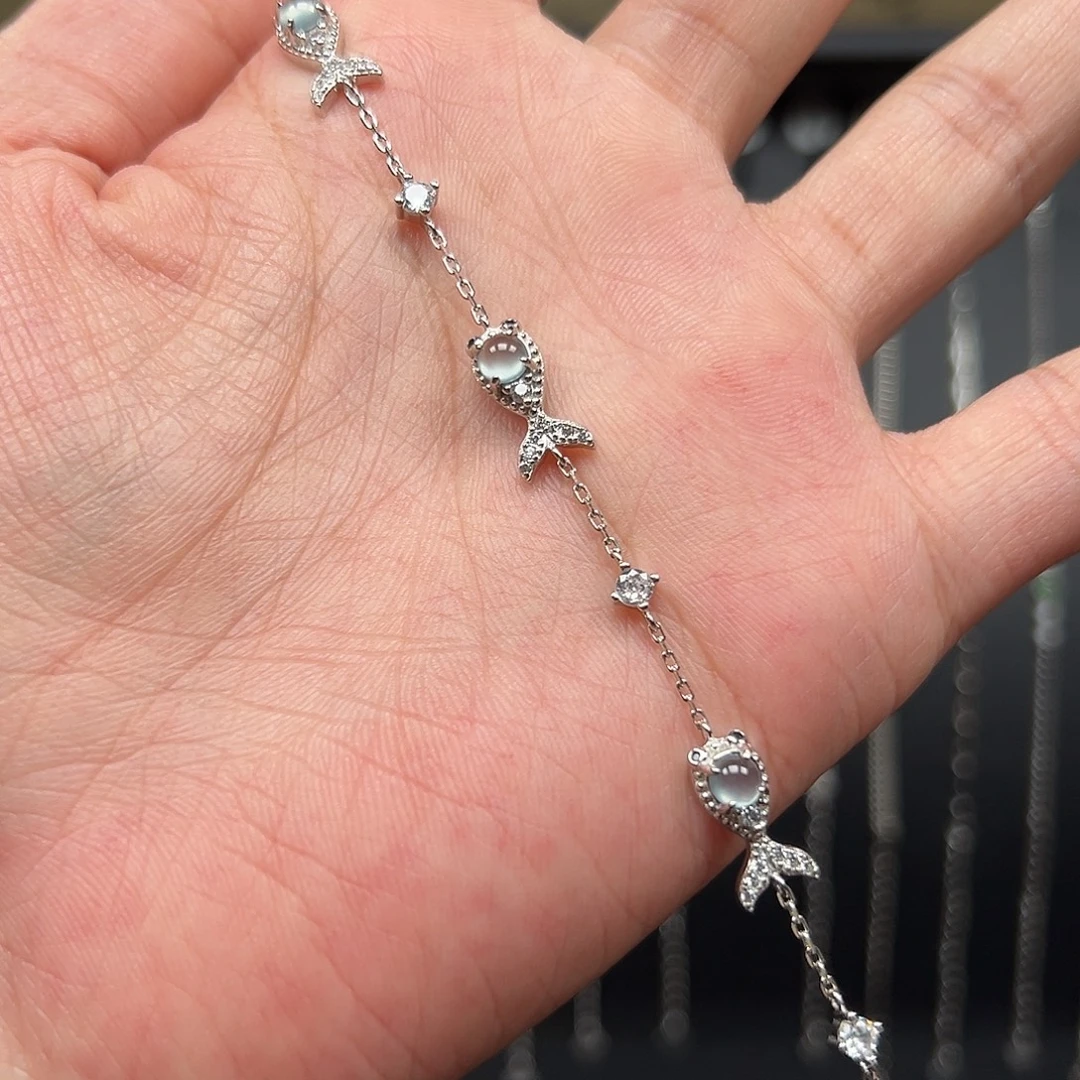 翡翠银S925镶嵌手链