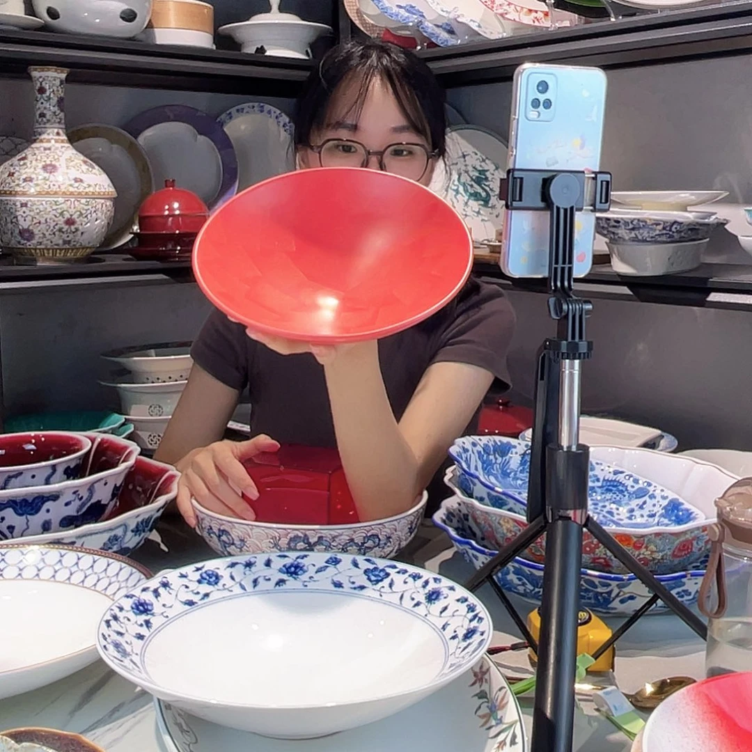 瓷9寸景德镇高温瓷小脚盘