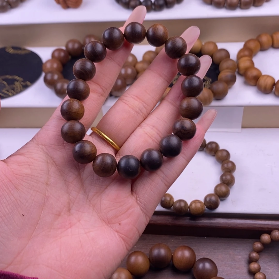 ࿇***࿇手串/手链檀香木1.2风化老料黑肉沉水奶香正区老山檀