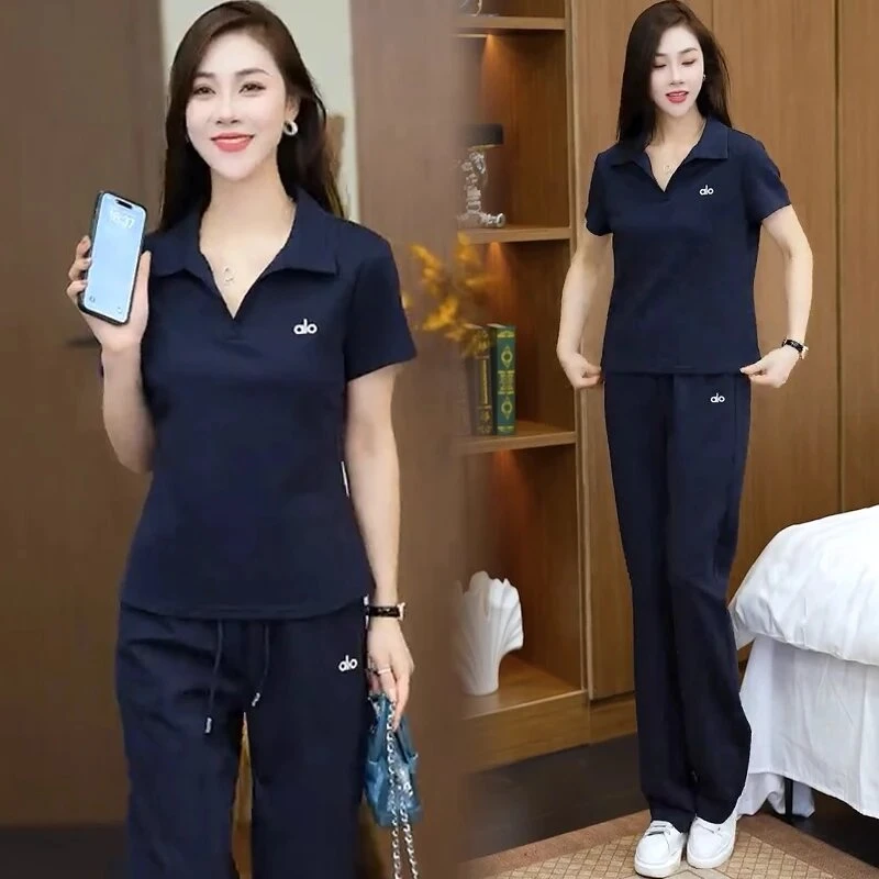 夏季休闲风运动套装女2025新款Polo领时尚气质百搭减龄短袖两件套