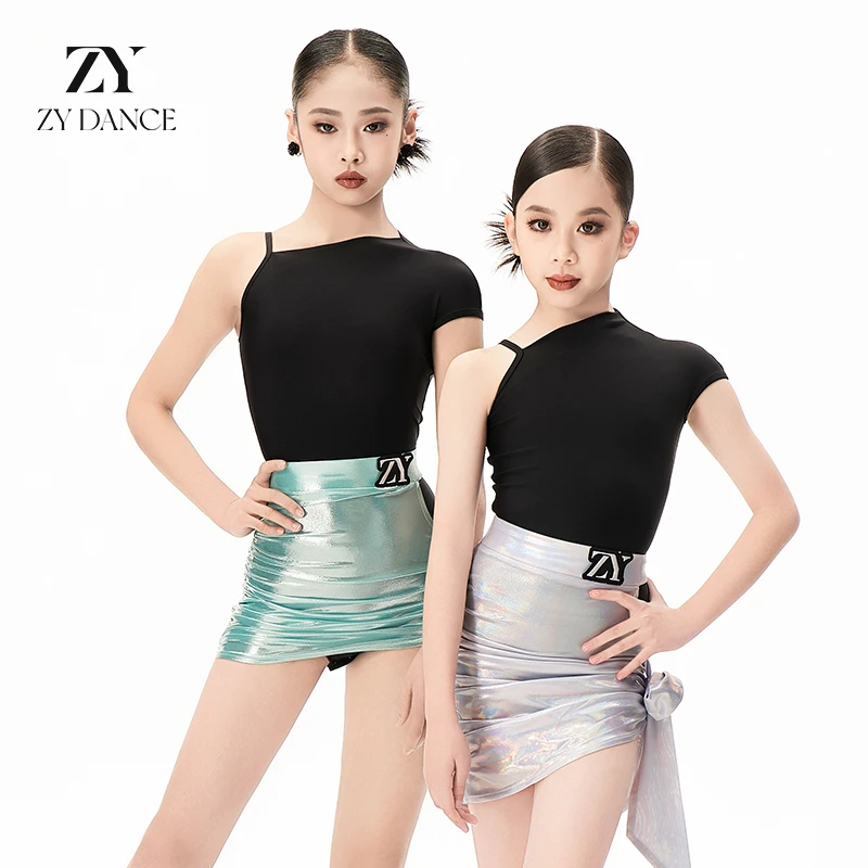 ZY dance夏季新款少儿拉丁舞服女童表演练习服专业包臀网红儿童舞